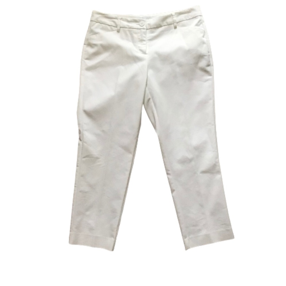 New York & Co Off White Mid Rise Tapered Leg Ankle Pants 4